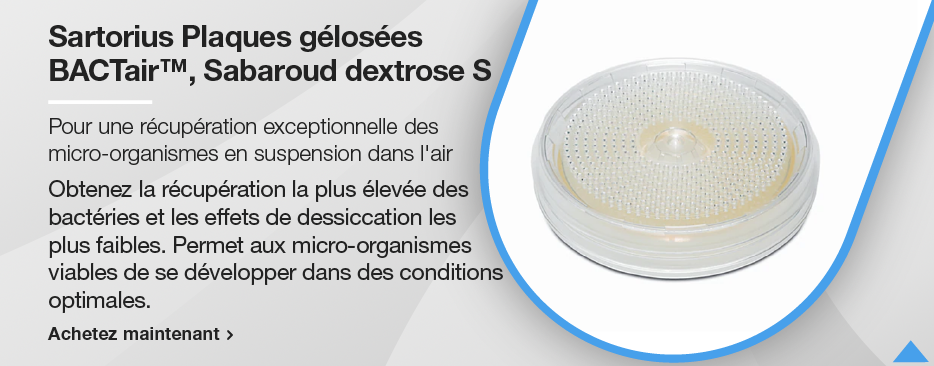 Sartorius Plaques gélosées BACTair™, Sabaroud dextrose S